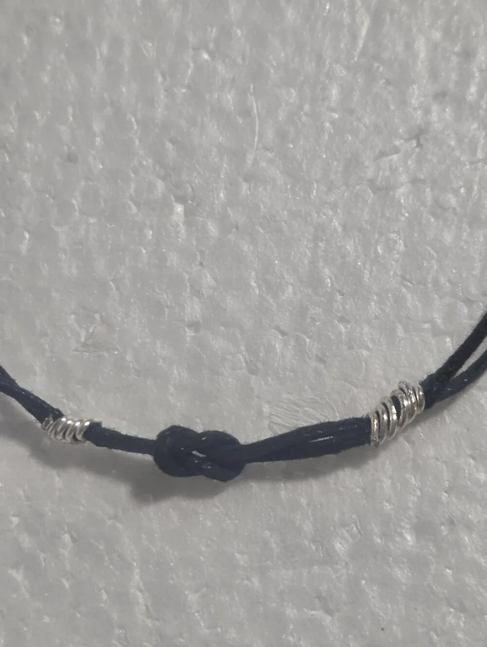Handcrafted Black Adjustable Cord Bracelet with Silver Accents - Men Accessories